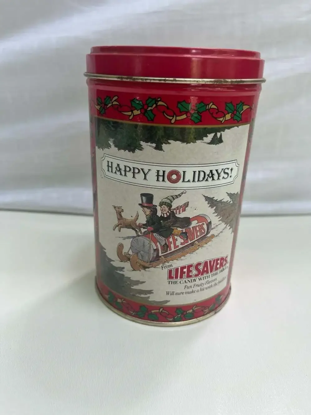 Vtg 1989 Limited Edition Lifesavers Holiday Keepsake Tin Collectible Red 5.5